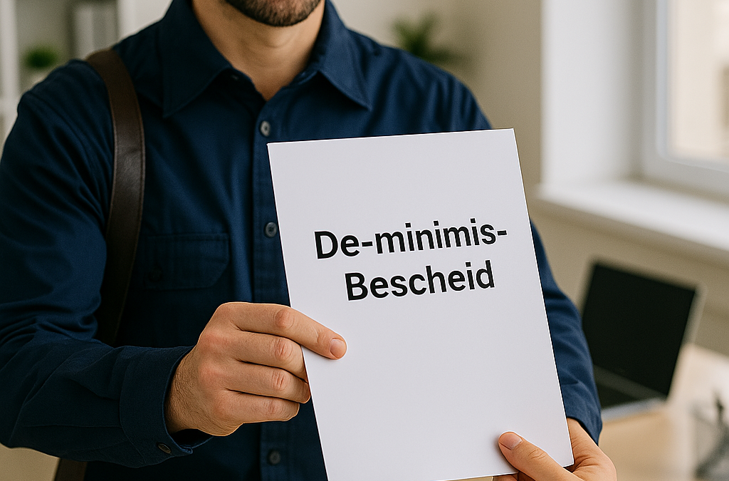Ihr Förderbescheid kommt nicht zufällig – diese Programme basieren auf der De-minimis-Beihilfe